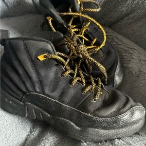 Black and gold Jordans boys size 3Y